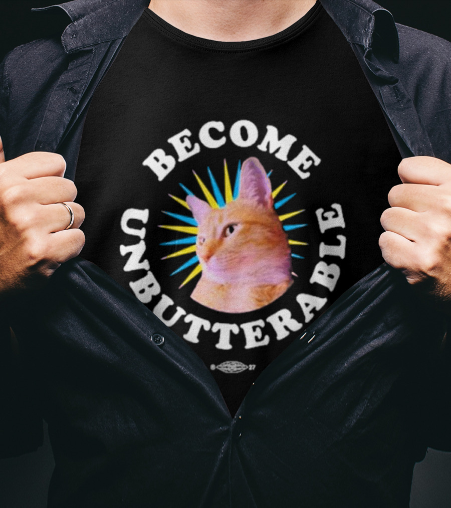 Become Unbutterable Jorts The Cat Vintage Meme T-Shirt