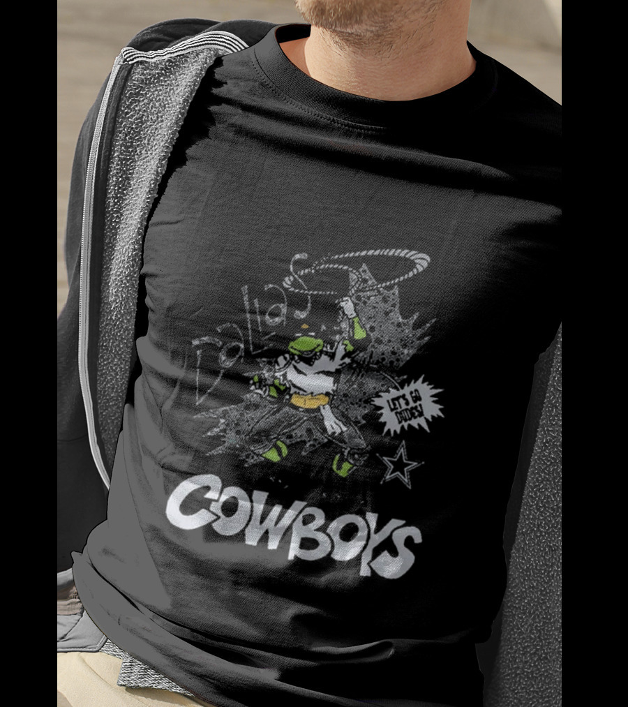 Dallas Cowboys TMNT Leonardo Let's Go Match Retro T-Shirt
