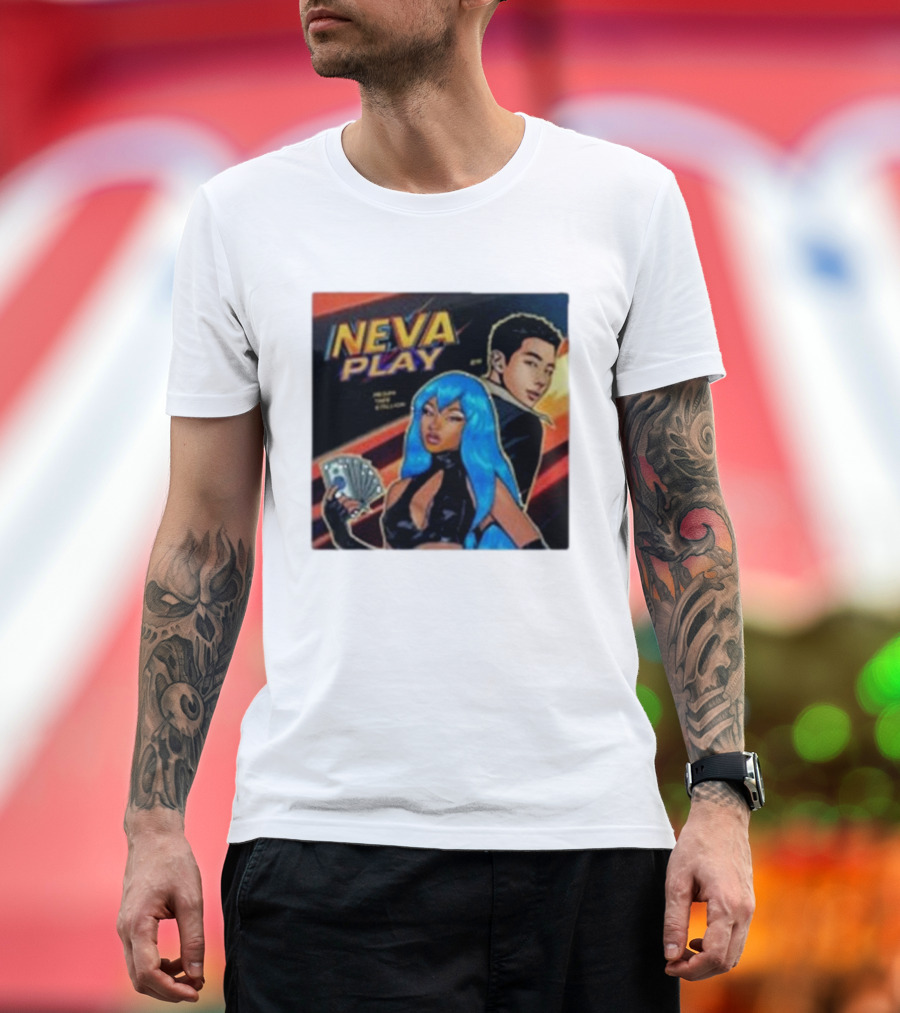 Megan Thee Stallion Rm Army Neva Play Comic Style Django Stylized Characters with Cards T-Shirt