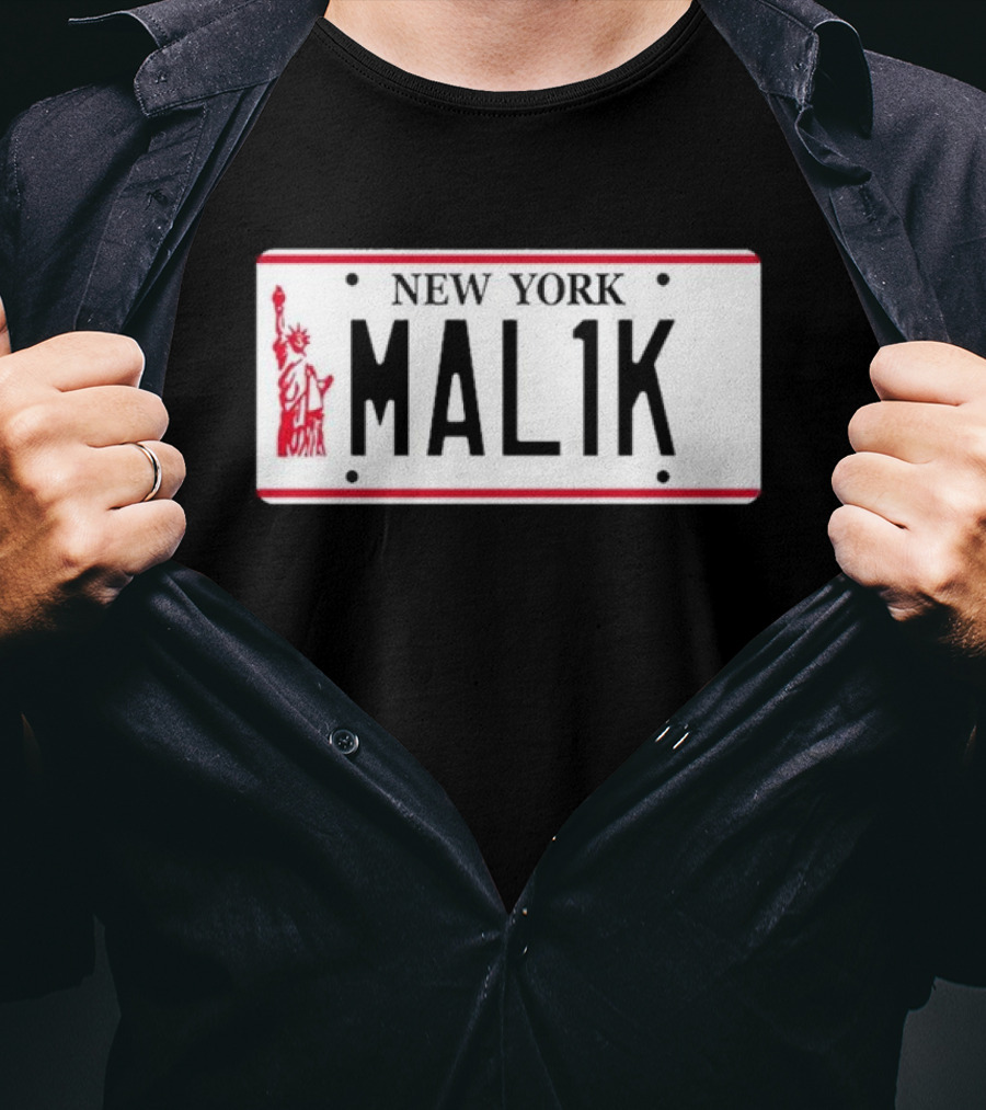 New York Mal1k License Plate Statue Of Liberty T-Shirt