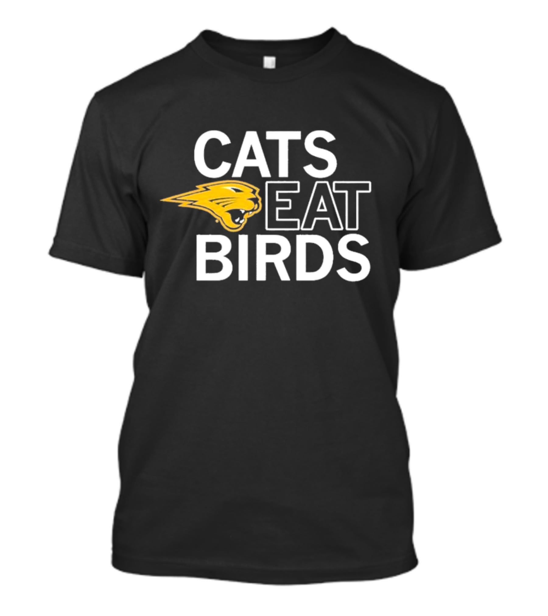 Cats Eat Birds Raygunsite Yellow Panther T-Shirt