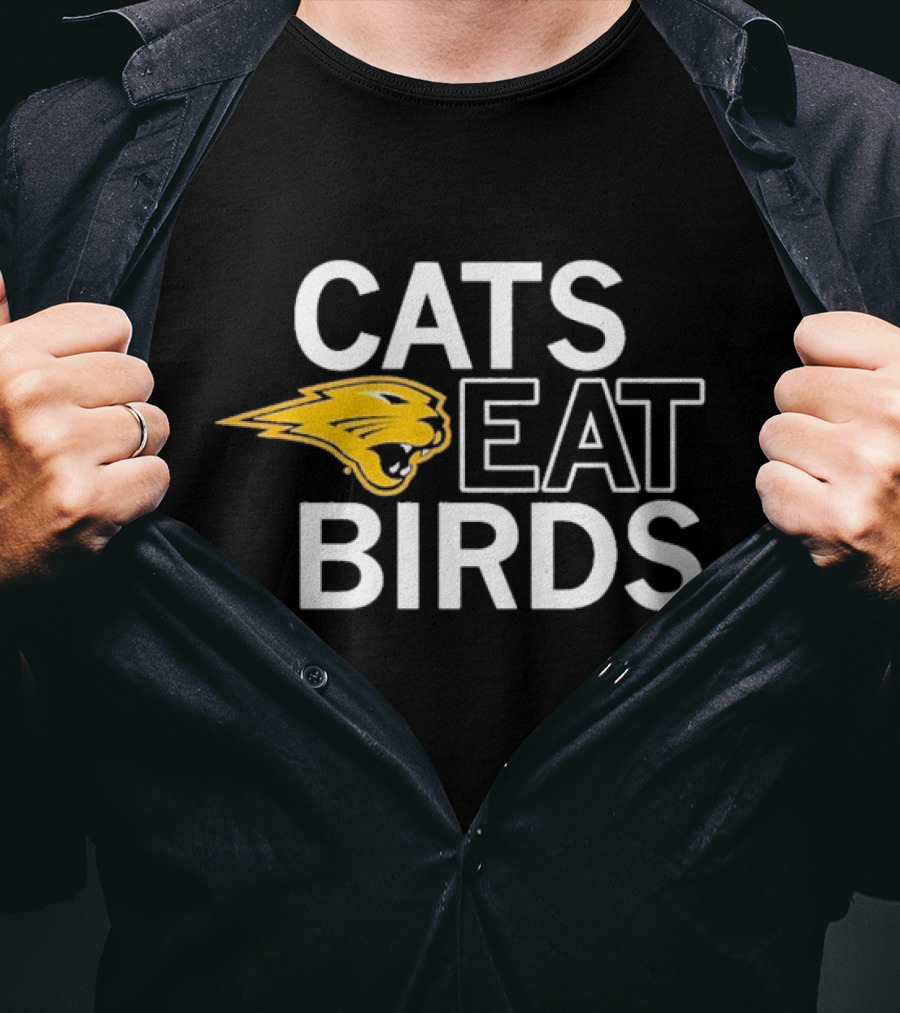 Cats Eat Birds Raygunsite Yellow Panther T-Shirt