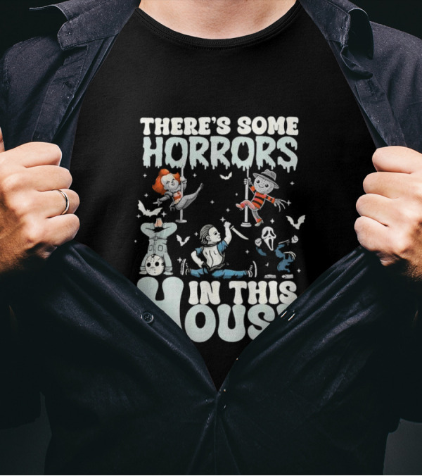 There’s Some Horrors In This House Halloween 2024 Horror Icons T-Shirt