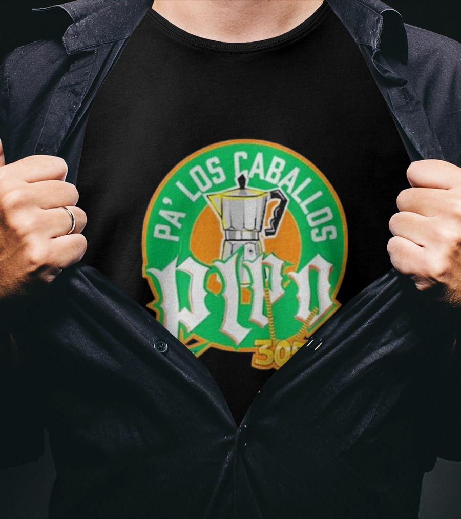 Lebatardaf Pipo Cafecito Pa’ Los Caballos 305 Moka Pot Logo Iconic Miami Culture T-Shirt