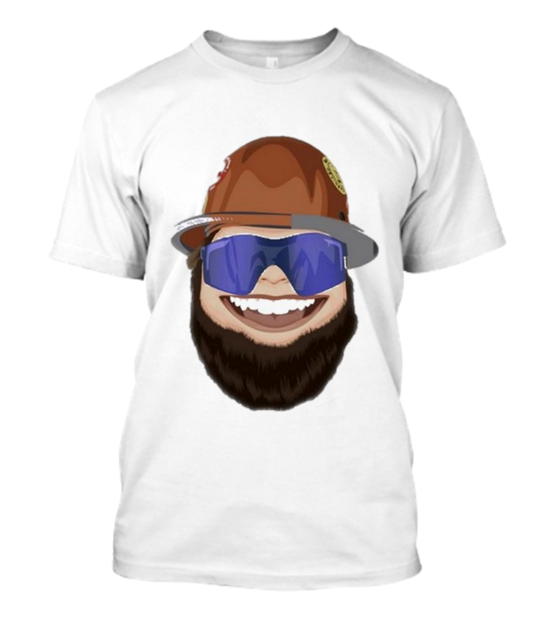 Ricky And The Boss Bearded Smiling Face With Sunglasses And Hard Hat T-Shirt