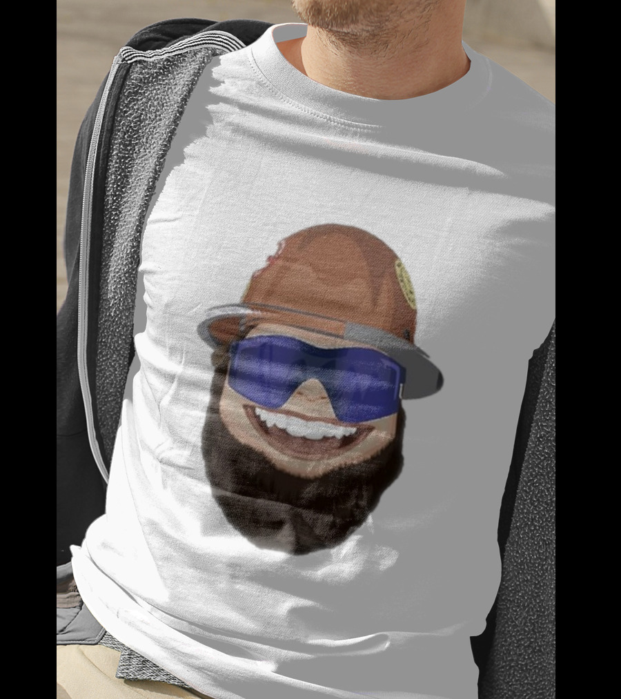 Ricky And The Boss Bearded Smiling Face With Sunglasses And Hard Hat T-Shirt