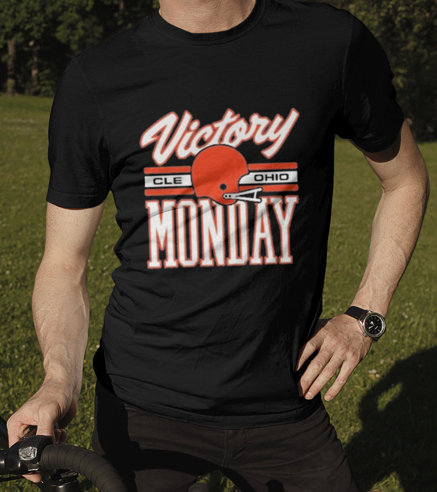 Victory Monday Cle Ohio Football Helmet T-Shirt