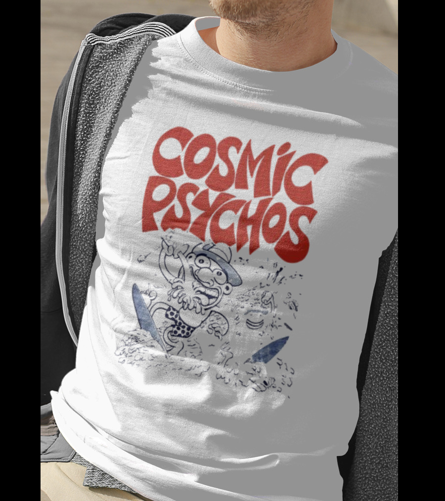 COSMIC PSYCHOS Cartoon Character Black And Red T-Shirt