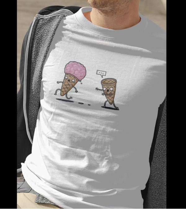 Empty Cone And Brain Ice Cream Confrontation T-Shirt