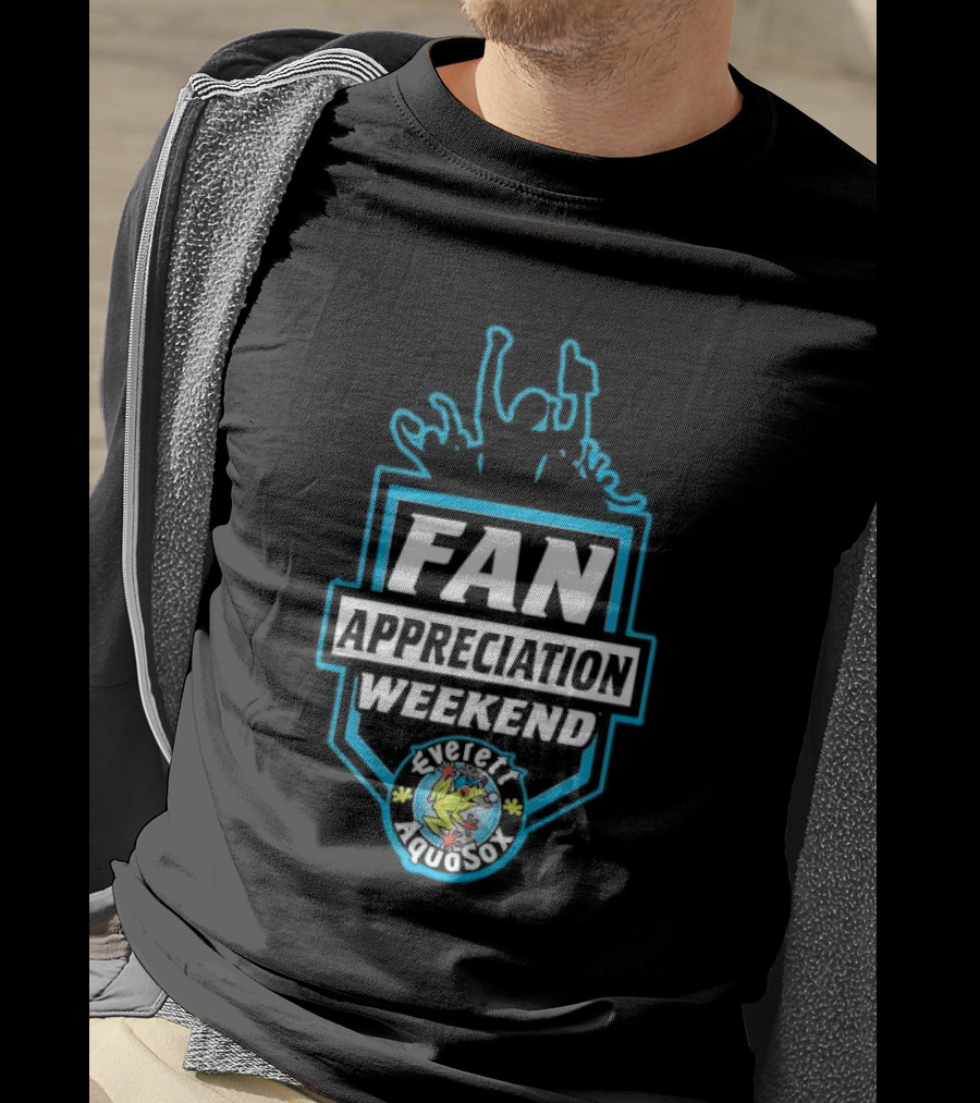 Fan Appreciation Weekend Everett AquaSox Baseball Event Celebration T-Shirt