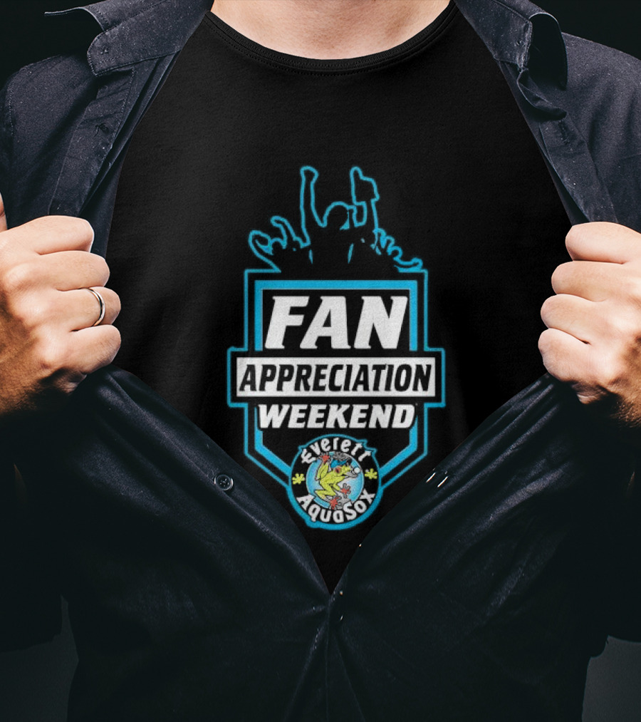 Fan Appreciation Weekend Everett AquaSox Baseball Event Celebration T-Shirt