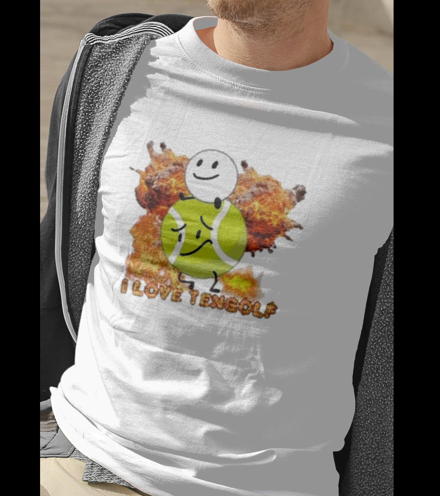 Frat Boy Genius I Love Tengolf Tennis Golf Fusion With Explosive Background T-Shirt