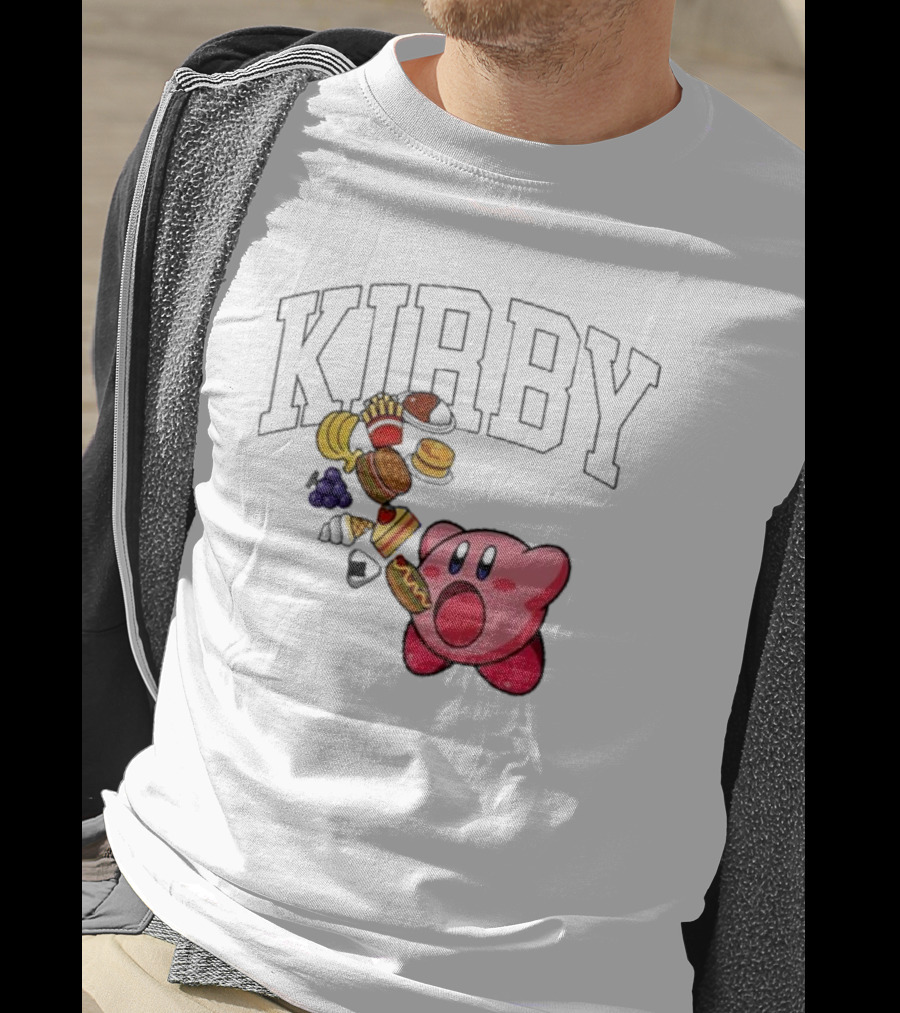 Kirby Eating Burgers And Food Explosion T-Shirt