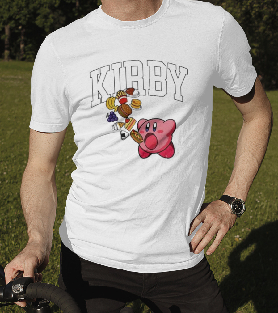 Kirby Eating Burgers And Food Explosion T-Shirt