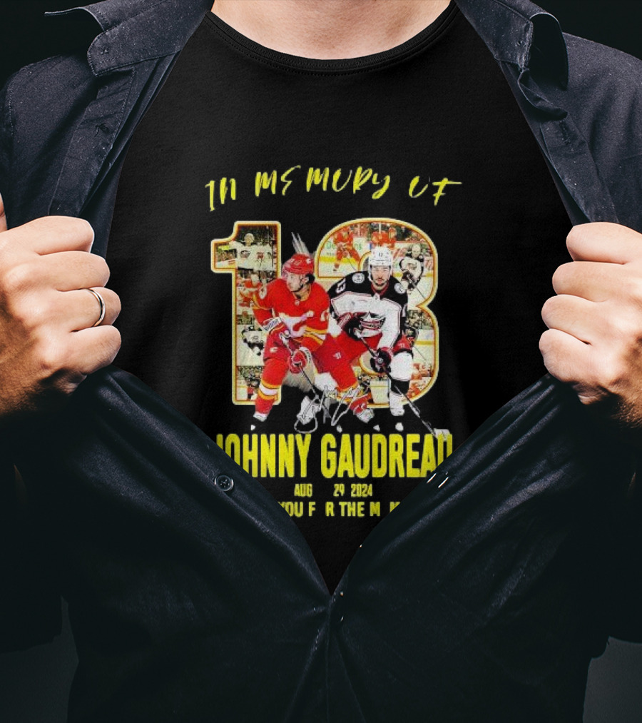 Johnny Gaudreau 13 In Memory Thank You For The Memories Aug 29 T-Shirt
