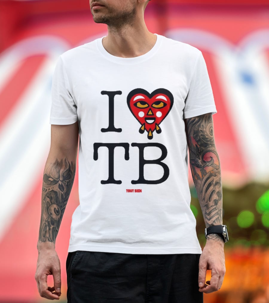 I Love TB Tout Bien Heart Face T-Shirt