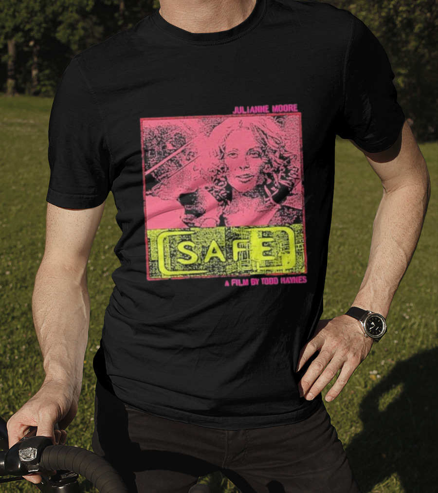 Julianne Moore Safe A Film By Todd Haynes Vintage Pink And Yellow Movie T-Shirt