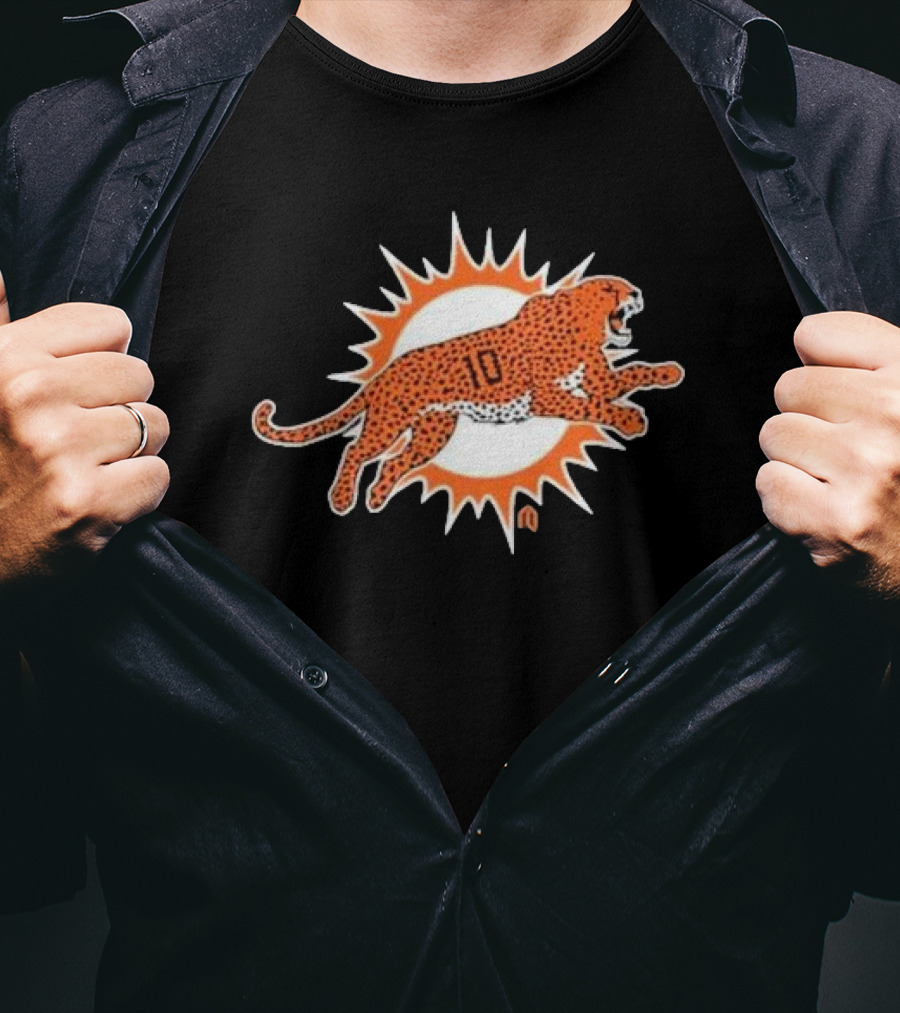 Miami Cheetah Leap Sunburst 10 T-Shirt