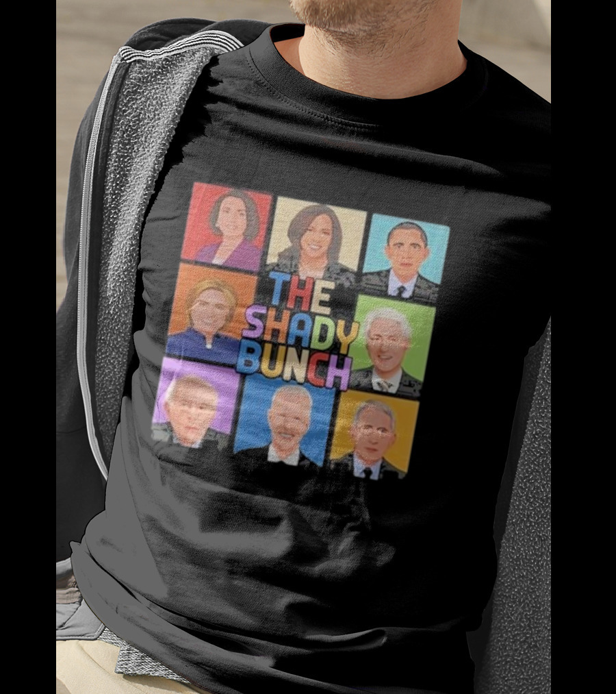 Untamedusa Store The Shady Bunch Political Portraits Face Grid T-Shirt