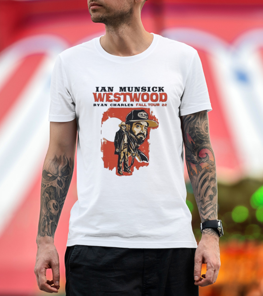 Ian Munsick Westwood Ryan Charles Fall Tour 22 Vintage Cowboy Theme with King Ropes Hat T-Shirt