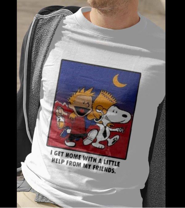 Criminal Simpsons Snoopy And Friends Get Home With A Little Help Under Moon T-Shirt