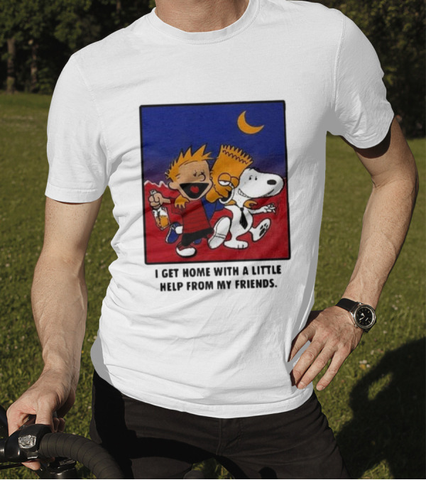 Criminal Simpsons Snoopy And Friends Get Home With A Little Help Under Moon T-Shirt