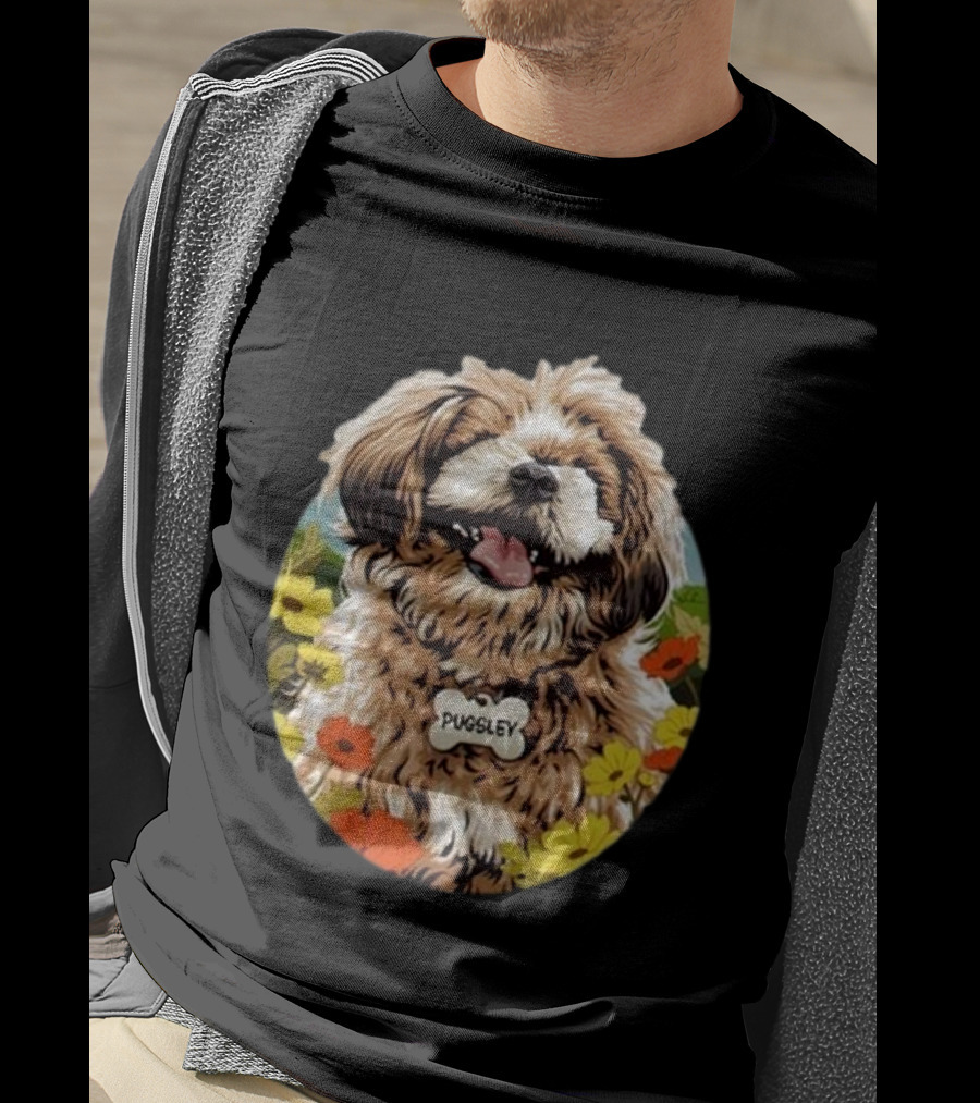 Nordacious Pugsley Dog Flowerful Bliss T-Shirt