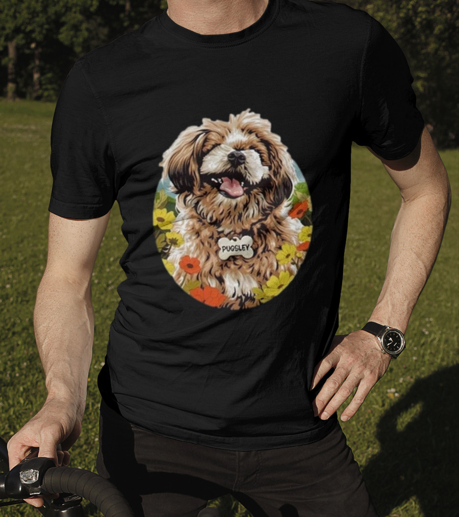 Nordacious Pugsley Dog Flowerful Bliss T-Shirt