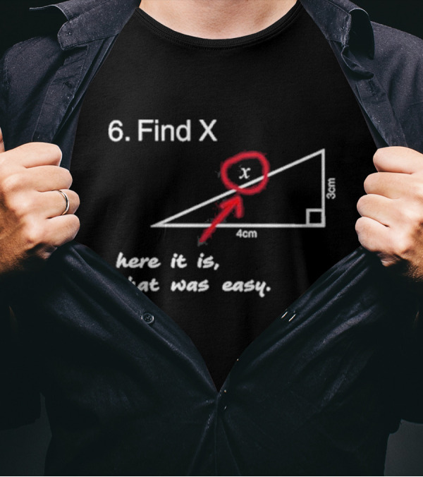 Slushy Noobz Math Joke Find X Here It Is That Was Easy T-Shirt