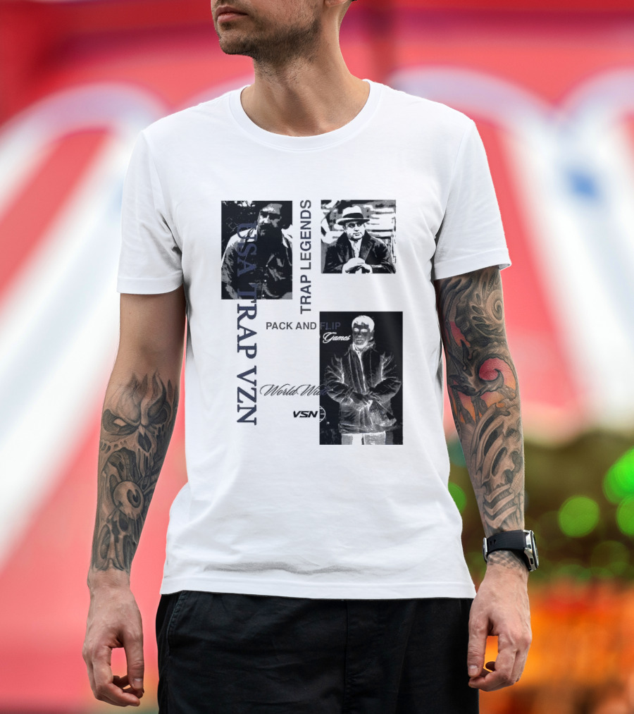 USA Trap VZN Trap Legends Pack and Flip Games World Wide VSN T-Shirt