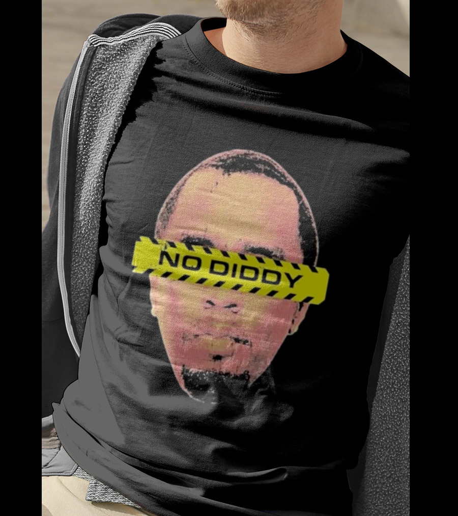 Imtaitianaj Creative Text No Diddy Caution Overlay T-Shirt