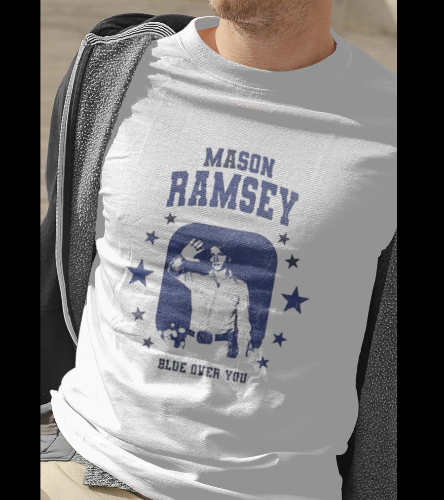 Mason Ramsey Blue Over You Stars Retro Cowboy T-Shirt