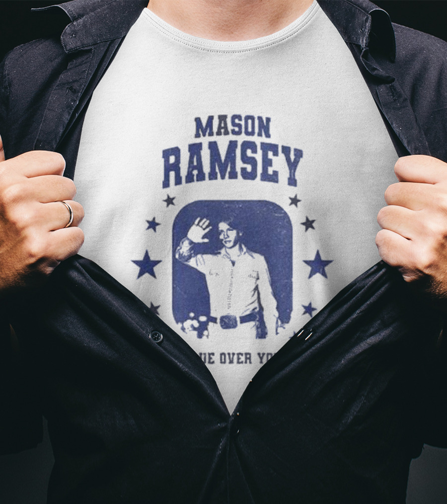 Mason Ramsey Blue Over You Stars Retro Cowboy T-Shirt