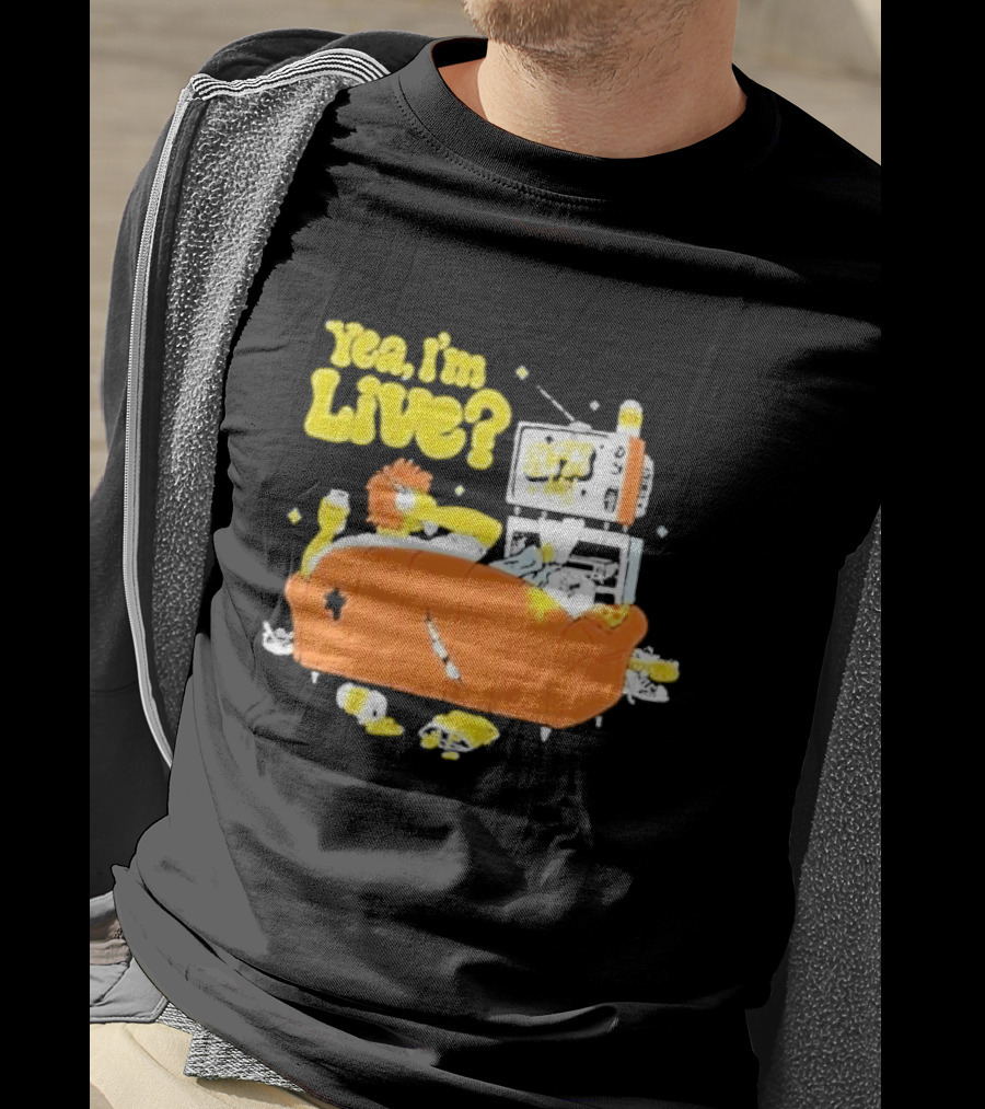 The Simpsons Yea I'm Live Funny Couch Potato Scene T-Shirt