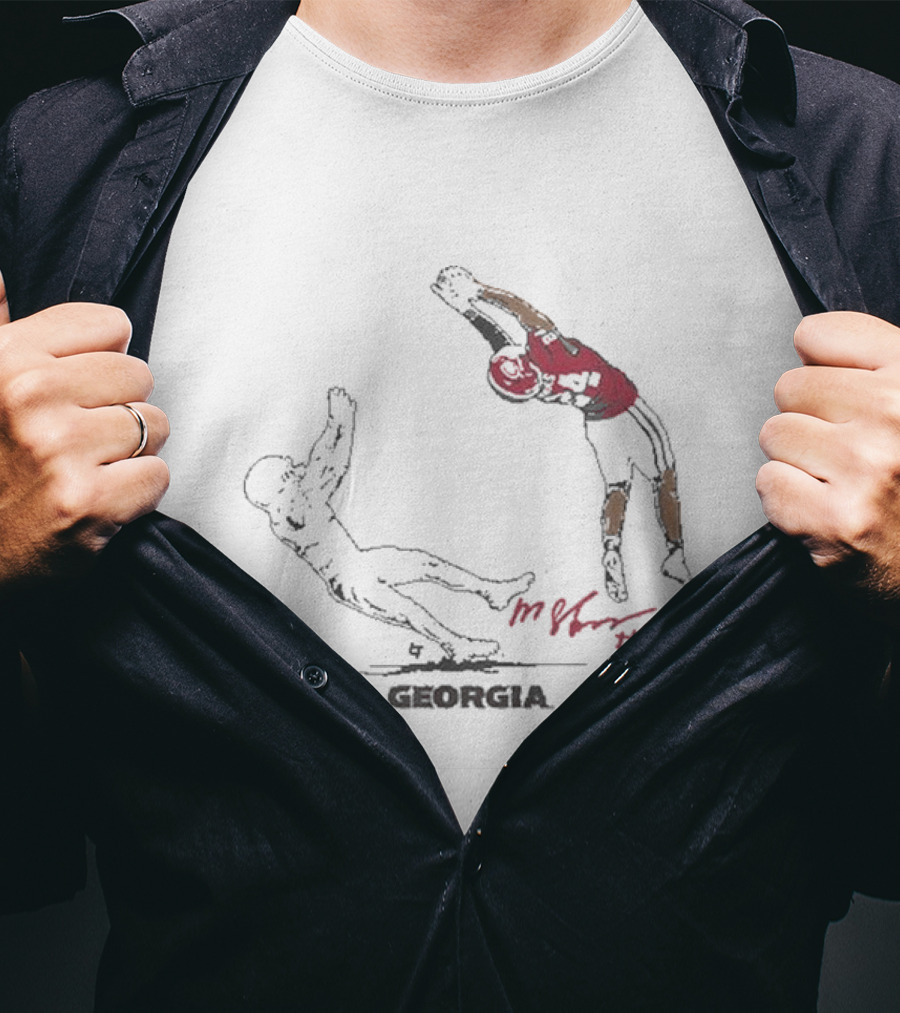 Georgia Football Malaki Starks Signature Interception T-Shirt
