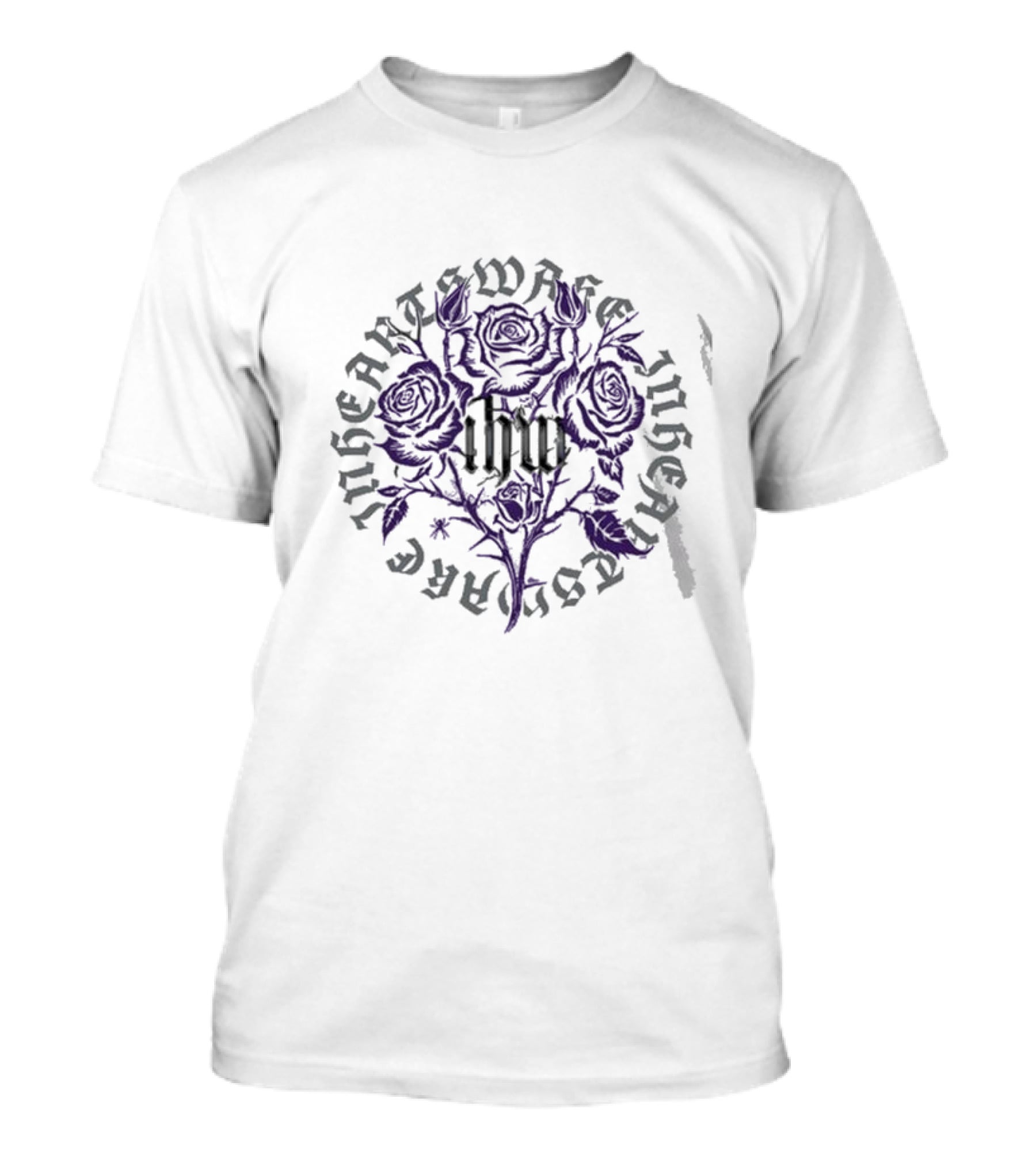In Hearts Wake Purple Floral Arrangement Typography T-Shirt