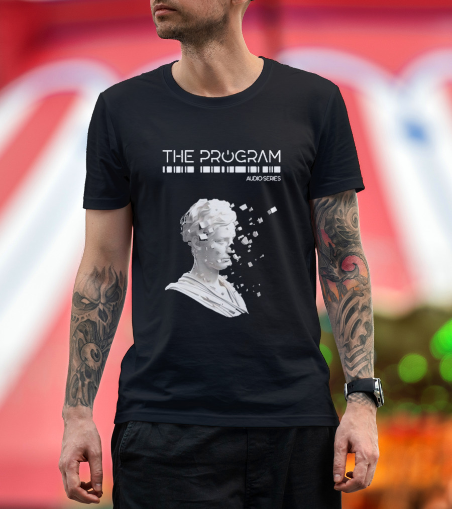 THE PROGRAM AUDIO SERIES Disintegrating Sculptural Head with Digital Fragmentation T-Shirt