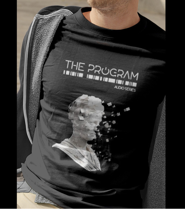 THE PROGRAM AUDIO SERIES Disintegrating Sculptural Head With Digital Fragmentation T-Shirt