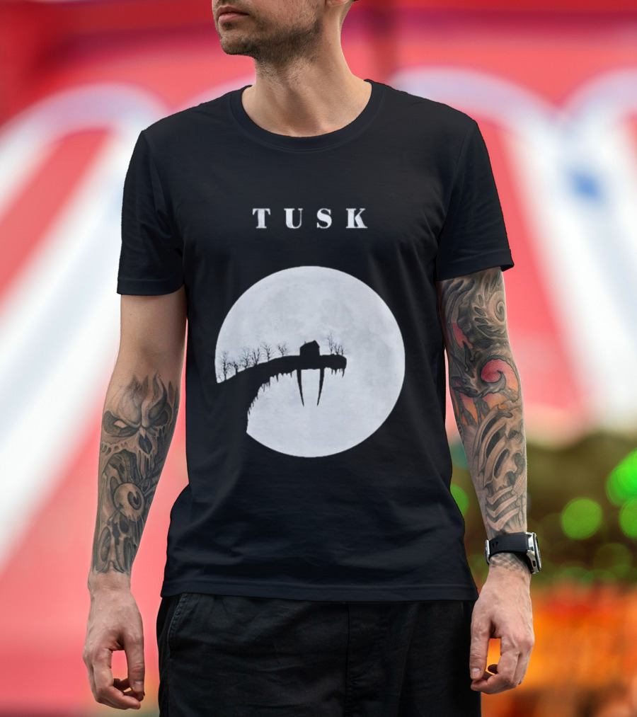 Tusk The Great Darkness House on Cliff Silhouette with Full Moon T-Shirt