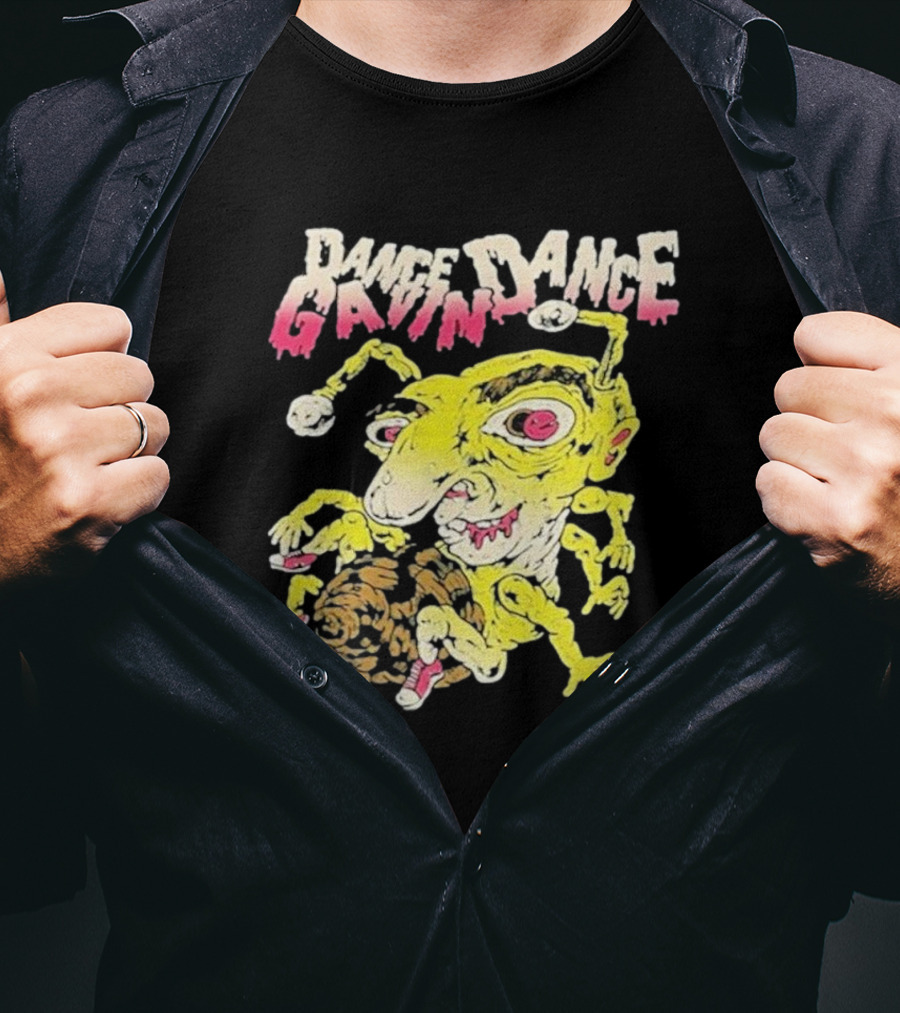 Dance Gavin Dance Band Rare Cartoonish Yellow Creature With Pink Accents T-Shirt