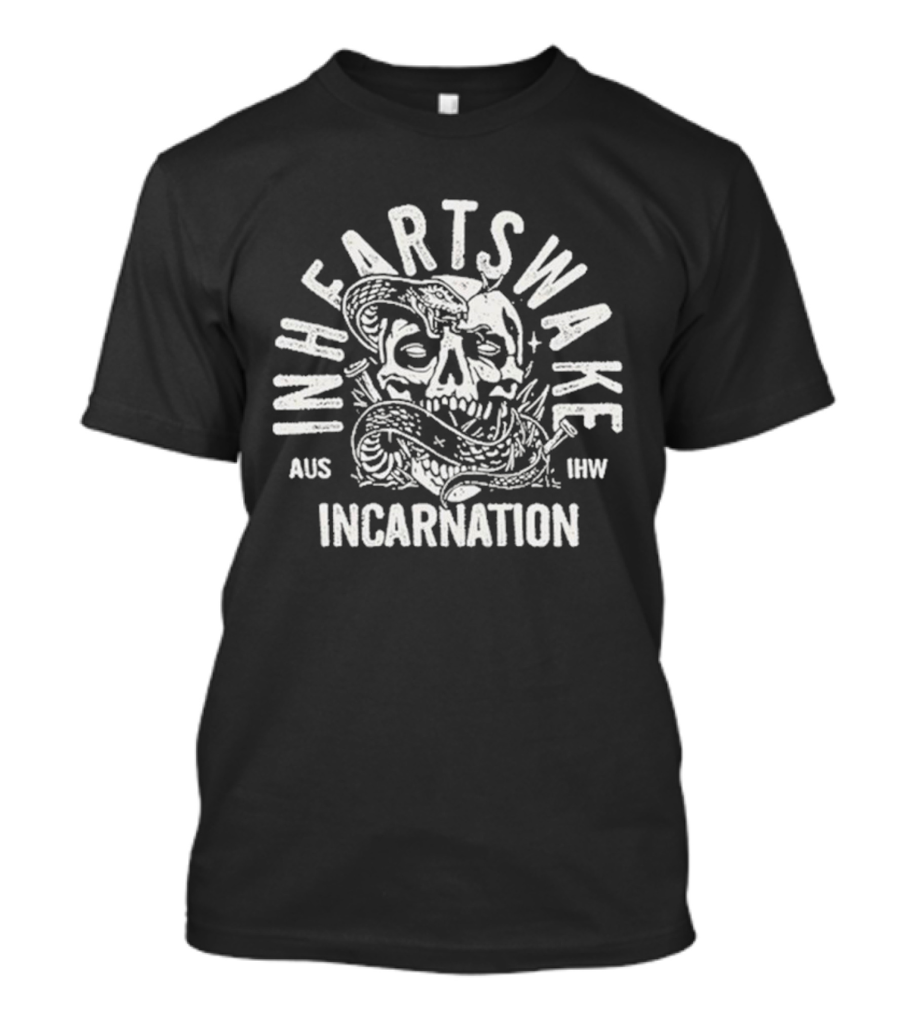 In Hearts Wake Incarnation Skull Snake AUS IHW T-Shirt