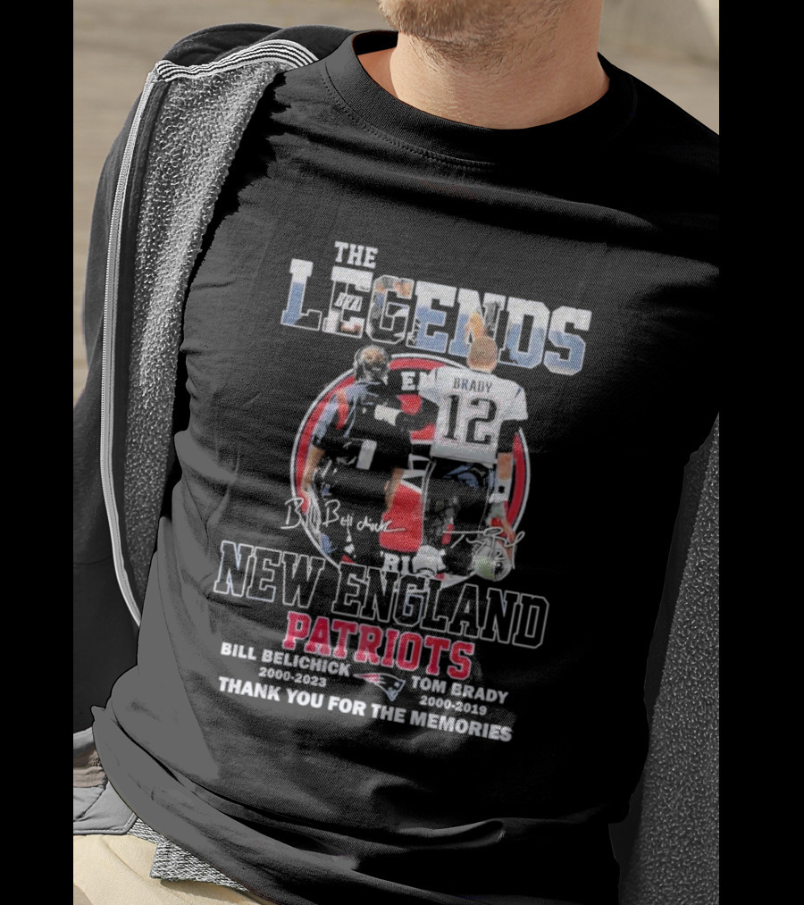 The Legends Bill Belichick Tom Brady New England Patriots Thank You For The Memories T-Shirt