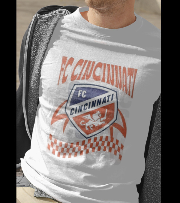 FC Cincinnati Shield Vibes Checking Rampant Lion T-Shirt