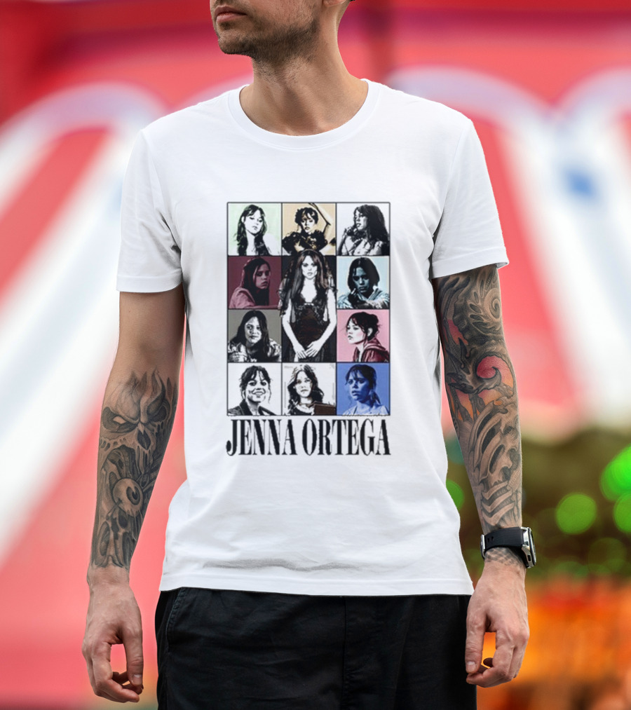 Jenna Ortega Multicolor Portrait Grid T-Shirt