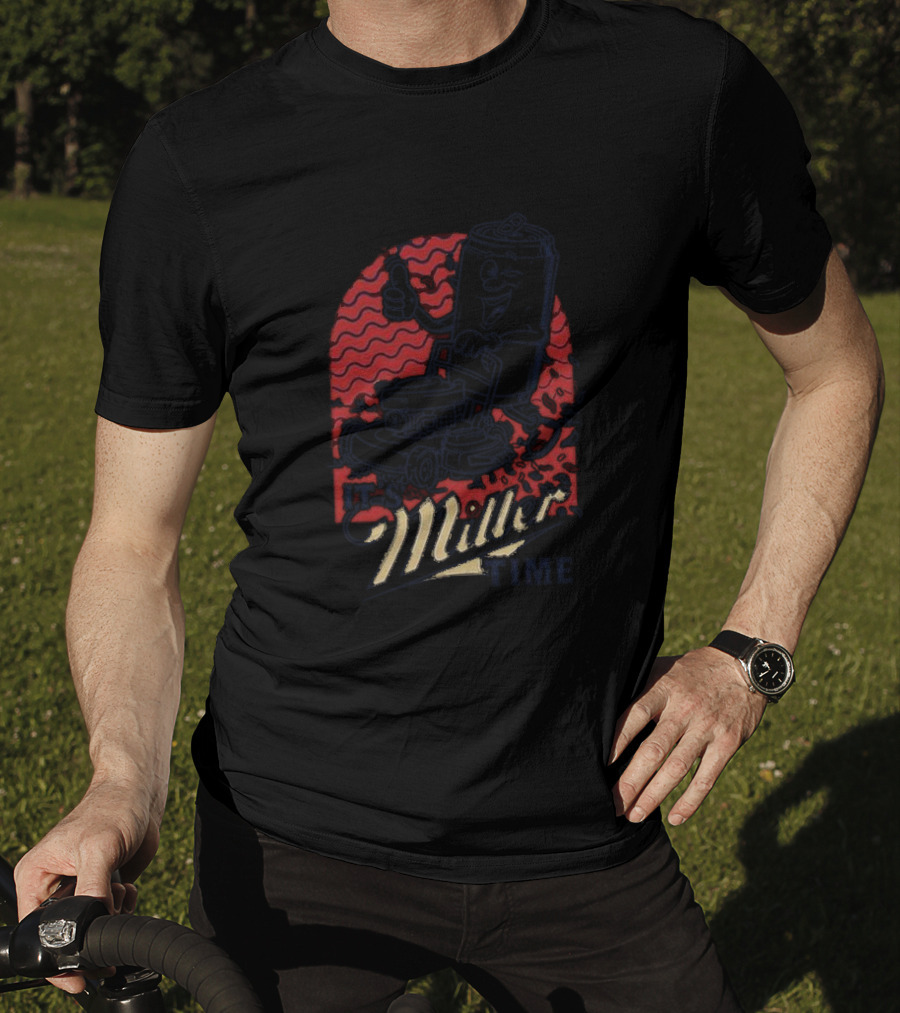 It's Miller Time Astd Beer Can Lawn Mower Fun T-Shirt