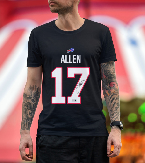 Josh Allen Buffalo Bills Number 17 Signature T-Shirt