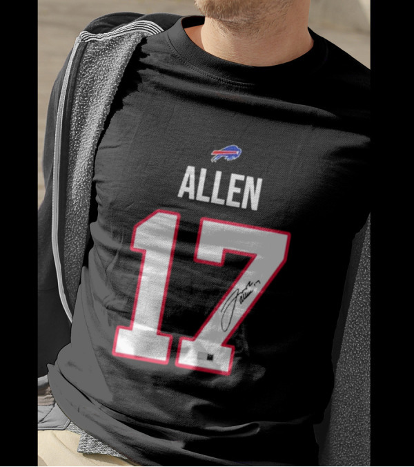 Josh Allen Buffalo Bills Number 17 Signature T-Shirt