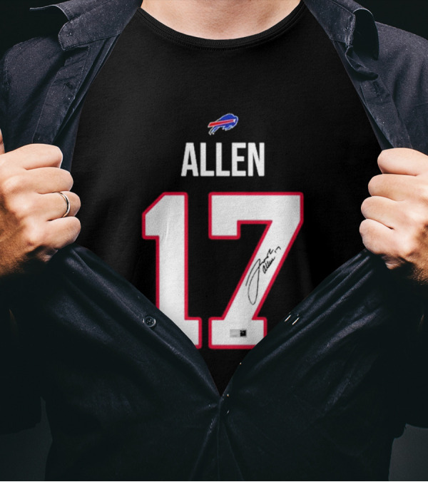 Josh Allen Buffalo Bills Number 17 Signature T-Shirt