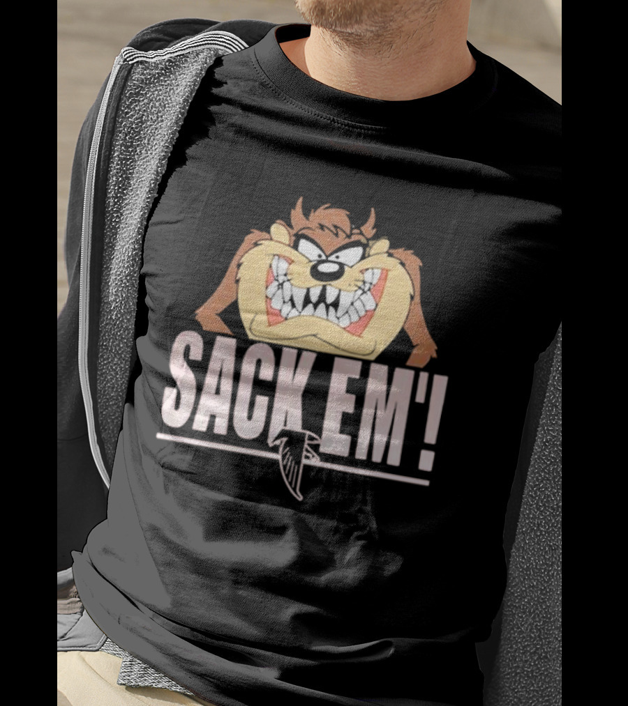 Looney Tunes Taz Sack Em Atlanta Falcons T-Shirt