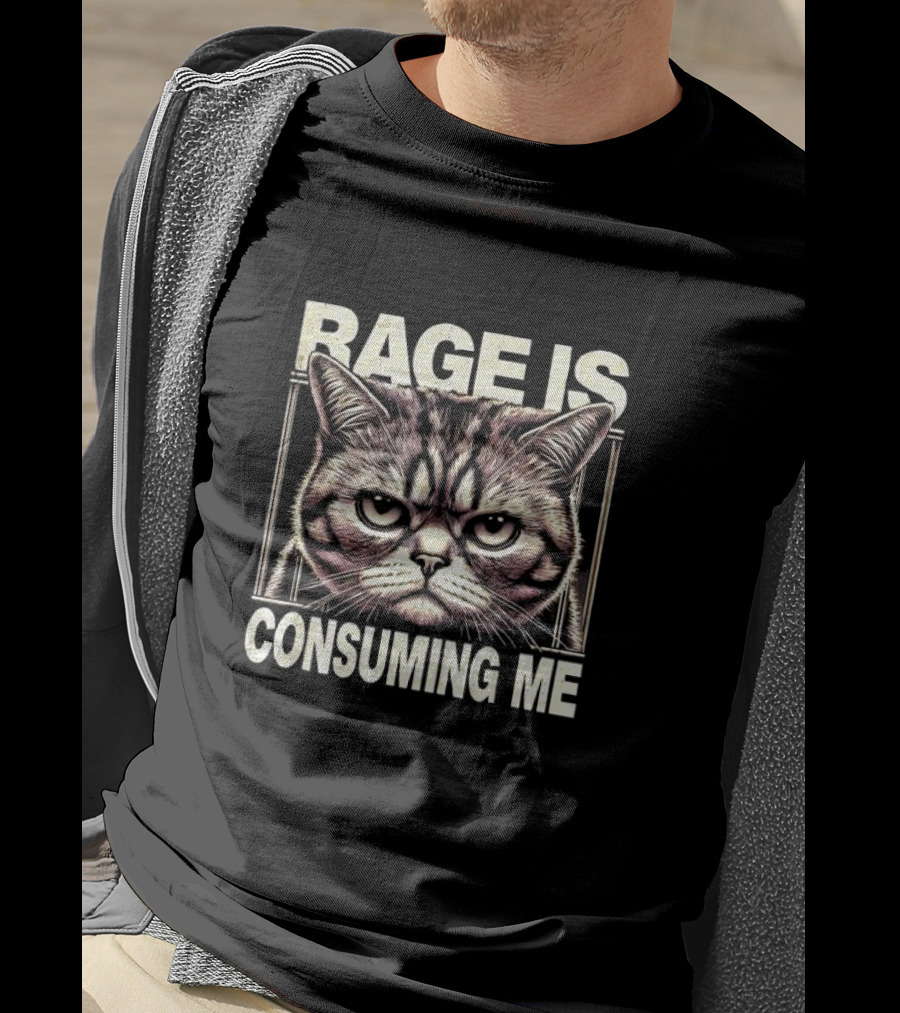 Rage Is Consuming Me Angry Cat Meme T-Shirt